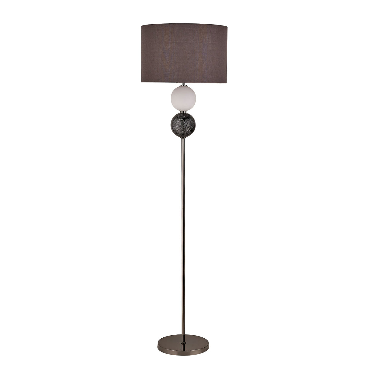 Textured Glass Orb Floor Lamp Pewter
