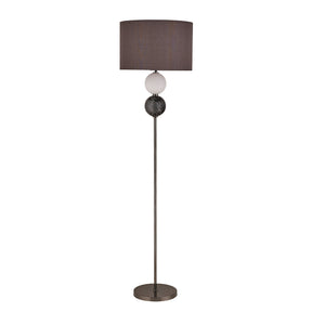 Textured Glass Orb Floor Lamp Pewter