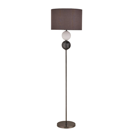 Textured Glass Orb Floor Lamp Pewter