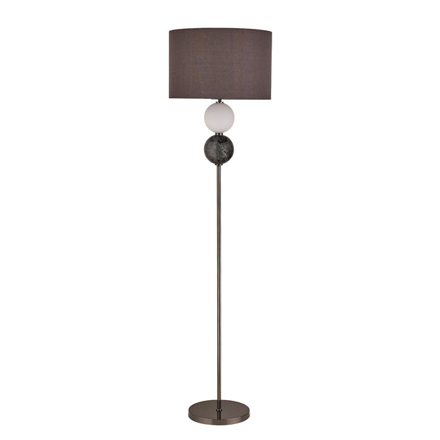 Textured Glass Orb Floor Lamp Pewter