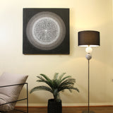 Textured Glass Orb Floor Lamp Pewter