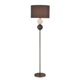 Textured Glass Orb Floor Lamp Pewter