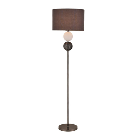 Textured Glass Orb Floor Lamp Pewter