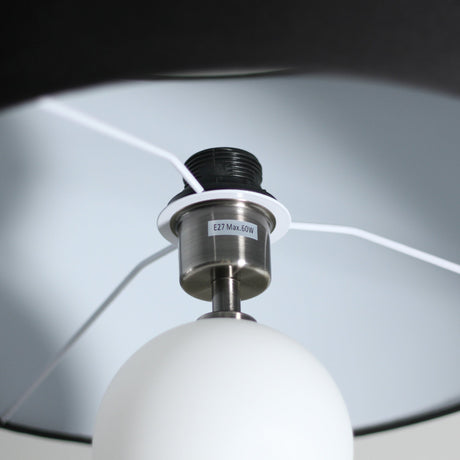 Textured Glass Orb Floor Lamp Pewter