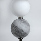 Textured Glass Orb Floor Lamp Pewter