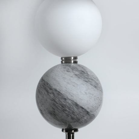 Textured Glass Orb Floor Lamp Pewter