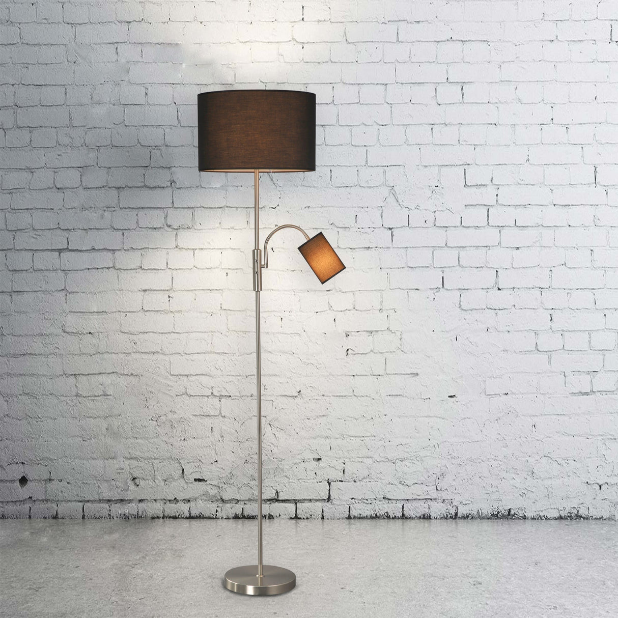 Cylinya Mother and Child Floor Lamp — Black Dual-Light Design — Allure Home Collections