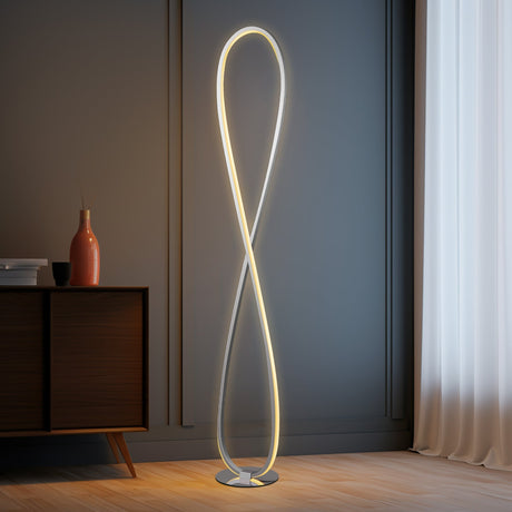 Infinity effect LED floor lamp in chrome