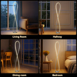 Infinity effect LED floor lamp in chrome