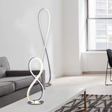 Infinity effect LED floor lamp in chrome