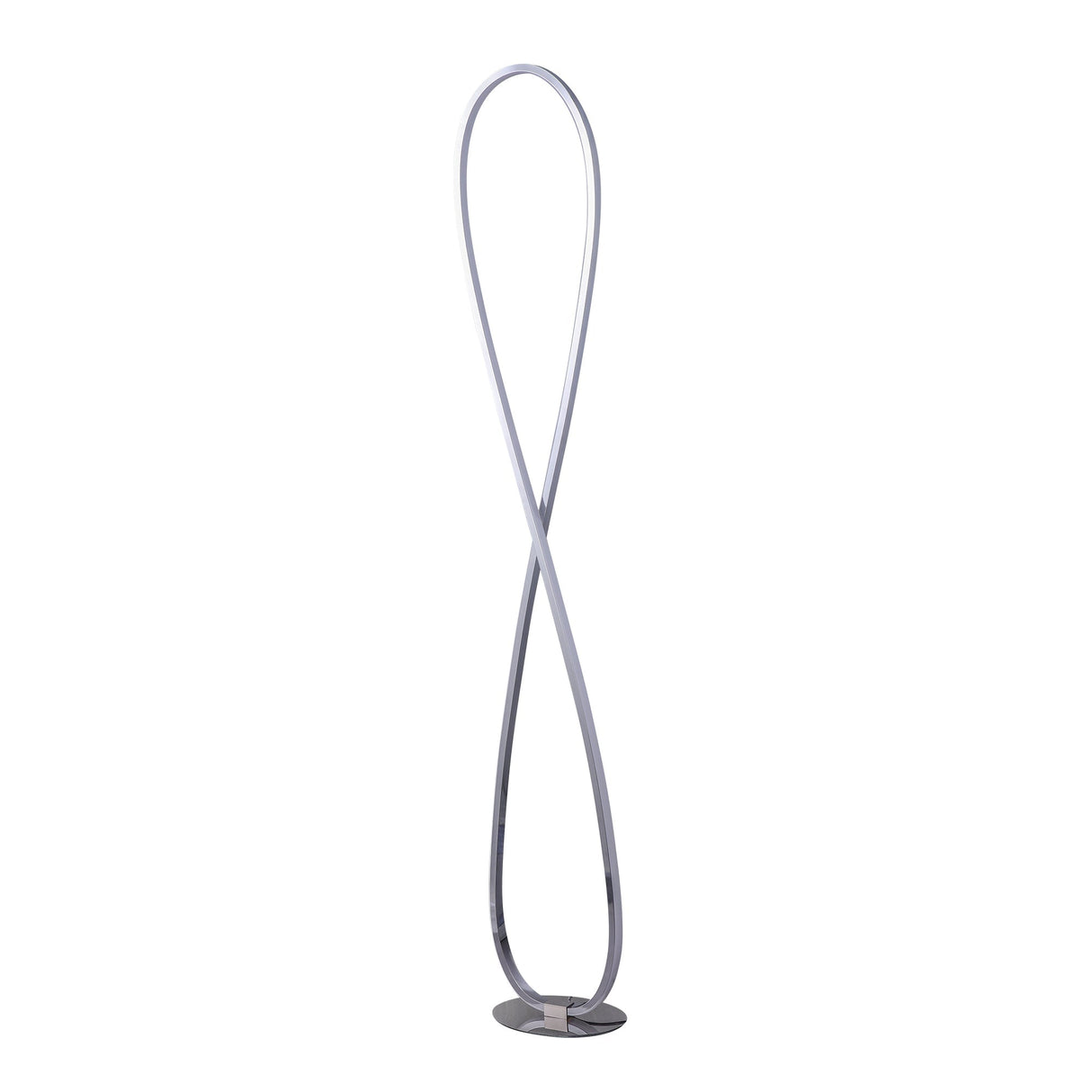 Infinity effect LED floor lamp in chrome