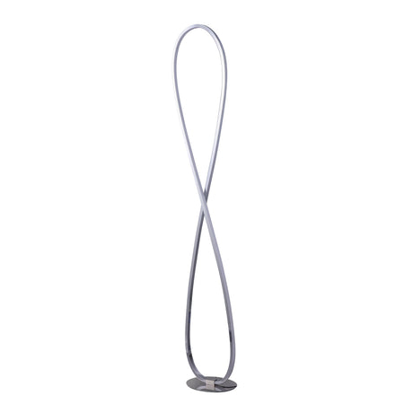 Infinity effect LED floor lamp in chrome