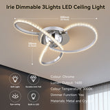 Irie Dimmable 3-Light LED Ceiling Light — Chrome — Allure Home Collections