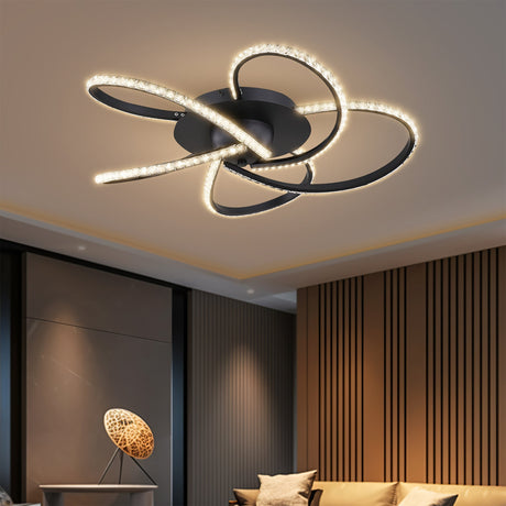 Irie Dimmable 5-Light LED Ceiling Light — Black — Allure Home Collections