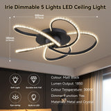 Irie Dimmable 5-Light LED Ceiling Light — Black — Allure Home Collections
