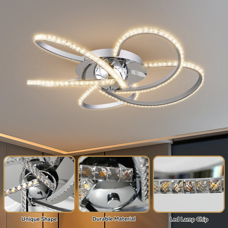 Irie Chrome Dimmable 5-Light LED Ceiling Light — Allure Home Collections