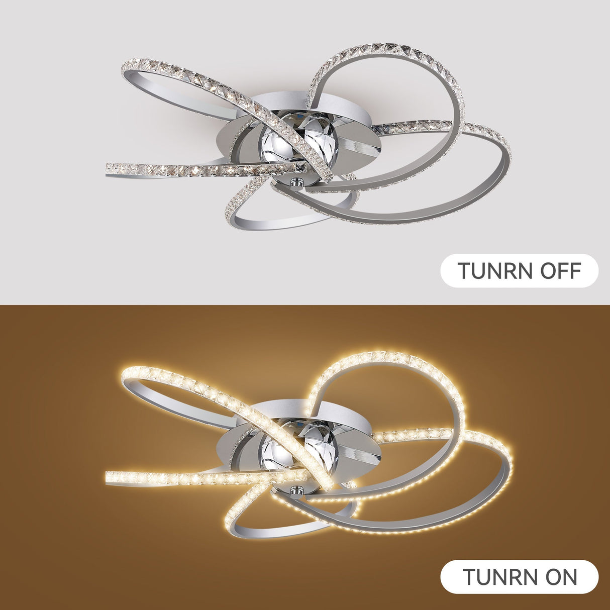 Irie Chrome Dimmable 5-Light LED Ceiling Light — Allure Home Collections