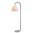 Thea Mid-Century Floor Lamp — White Linen Shade with Marble Base — Allure Home Collections