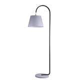 Thea Mid-Century Floor Lamp — White Linen Shade with Marble Base — Allure Home Collections