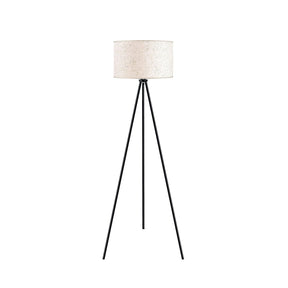 Tripod Floor Lamp Black with Beige Linen Shade