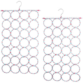 Crows Nest 24 hole metal scarf and accessory organiser hangers, 2pcs