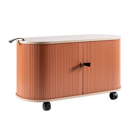FITIN Rollin Mobile Roller Shutter Storage Cabinet — Adjustable Shelves and Wheels — Allure Home Collections