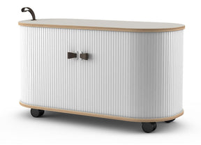 Rollo mobile roller shutter storage cabinet with adjustable shelves and wheels