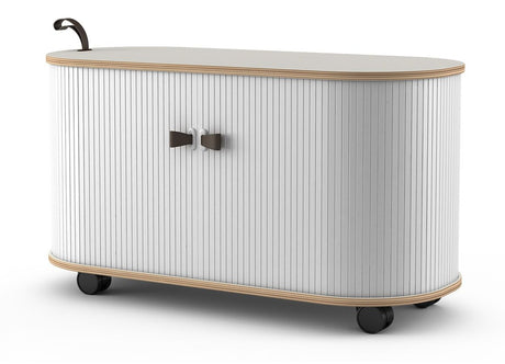 FITIN Rollin Mobile Roller Shutter Storage Cabinet — Adjustable Shelves and Wheels — Allure Home Collections
