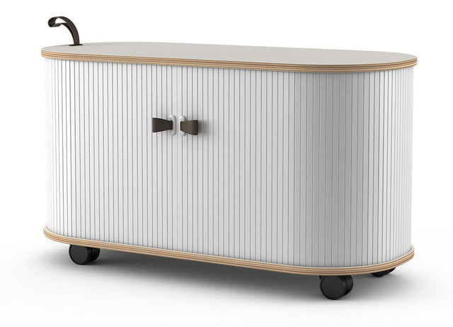FITIN Rollin Mobile Roller Shutter Storage Cabinet — Adjustable Shelves and Wheels — Allure Home Collections