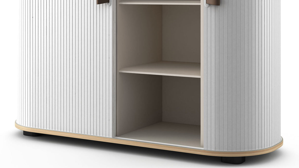 FITIN Rollin Mobile Roller Shutter Storage Cabinet — Adjustable Shelves and Wheels — Allure Home Collections