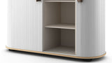 FITIN Rollin Mobile Roller Shutter Storage Cabinet — Adjustable Shelves and Wheels — Allure Home Collections