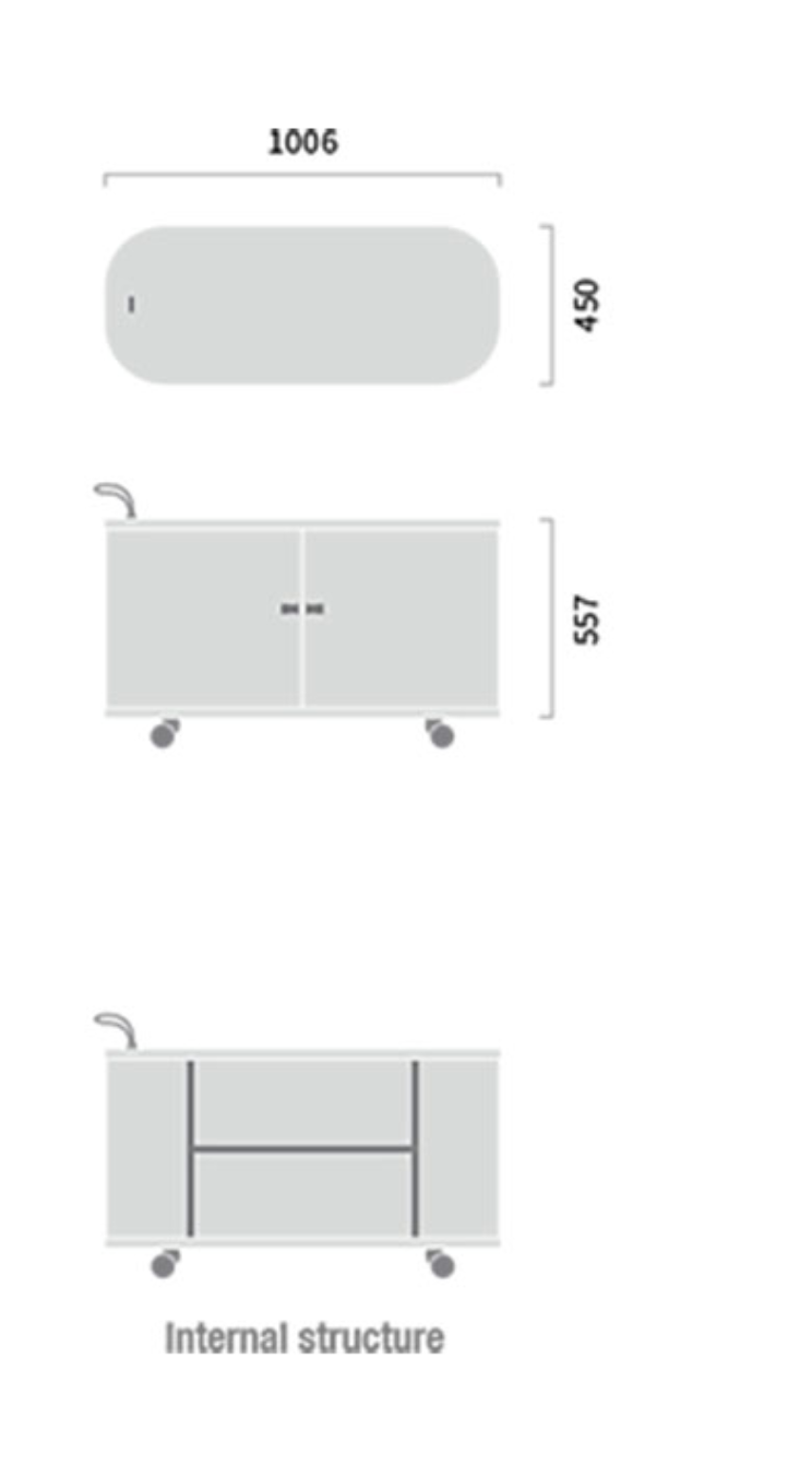 FITIN Rollin Mobile Roller Shutter Storage Cabinet — Adjustable Shelves and Wheels — Allure Home Collections