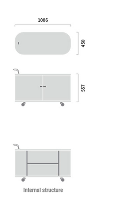 FITIN Rollin Mobile Roller Shutter Storage Cabinet — Adjustable Shelves and Wheels — Allure Home Collections