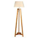 155cm Bamboo Tripod Floor Lamp with Beige Linen Shade — Allure Home Collections