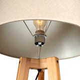 155cm Bamboo Tripod Floor Lamp with Beige Linen Shade — Allure Home Collections