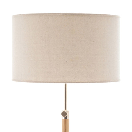 Adjustable Bamboo Tripod Floor Lamp with Table
