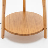 Large Bamboo Tripod Floor Lamp with Shelves