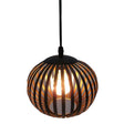 Riomaggiore round metal LED pendant with timer in a modern entryway