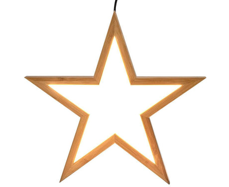 Large Bamboo Star LED Hanging Lamp Set