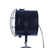 Nautical tripod floor lamp with adjustable matte black spotlight head