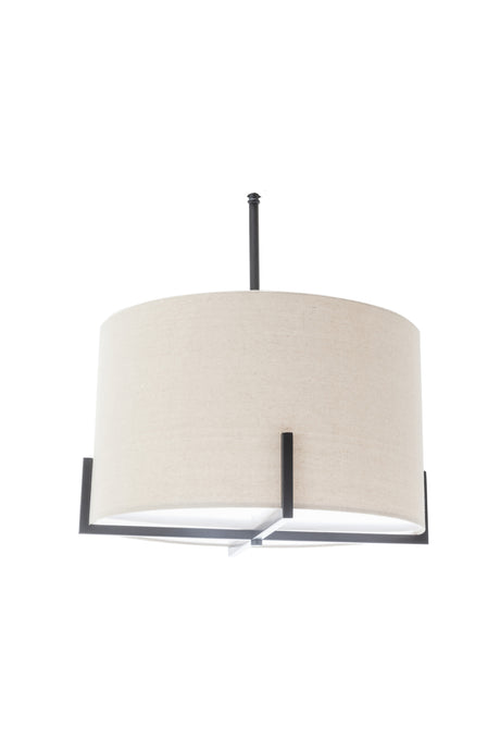 Modern Scandi Pendant Lamp with Linen Shade — Matte Black — Allure Home Collections