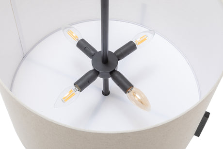 Modern Scandi Pendant Lamp with Linen Shade — Matte Black — Allure Home Collections