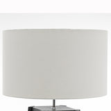 Eiffel 3-Tier Natural Rubberwood Floor Lamp with Linen Shade and Storage Shelves — Allure Home Collections