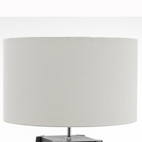 Eiffel 3-Tier Natural Rubberwood Floor Lamp with Linen Shade and Storage Shelves — Allure Home Collections