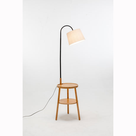 Tripod Floor Lamp with Shelf and USB Charger