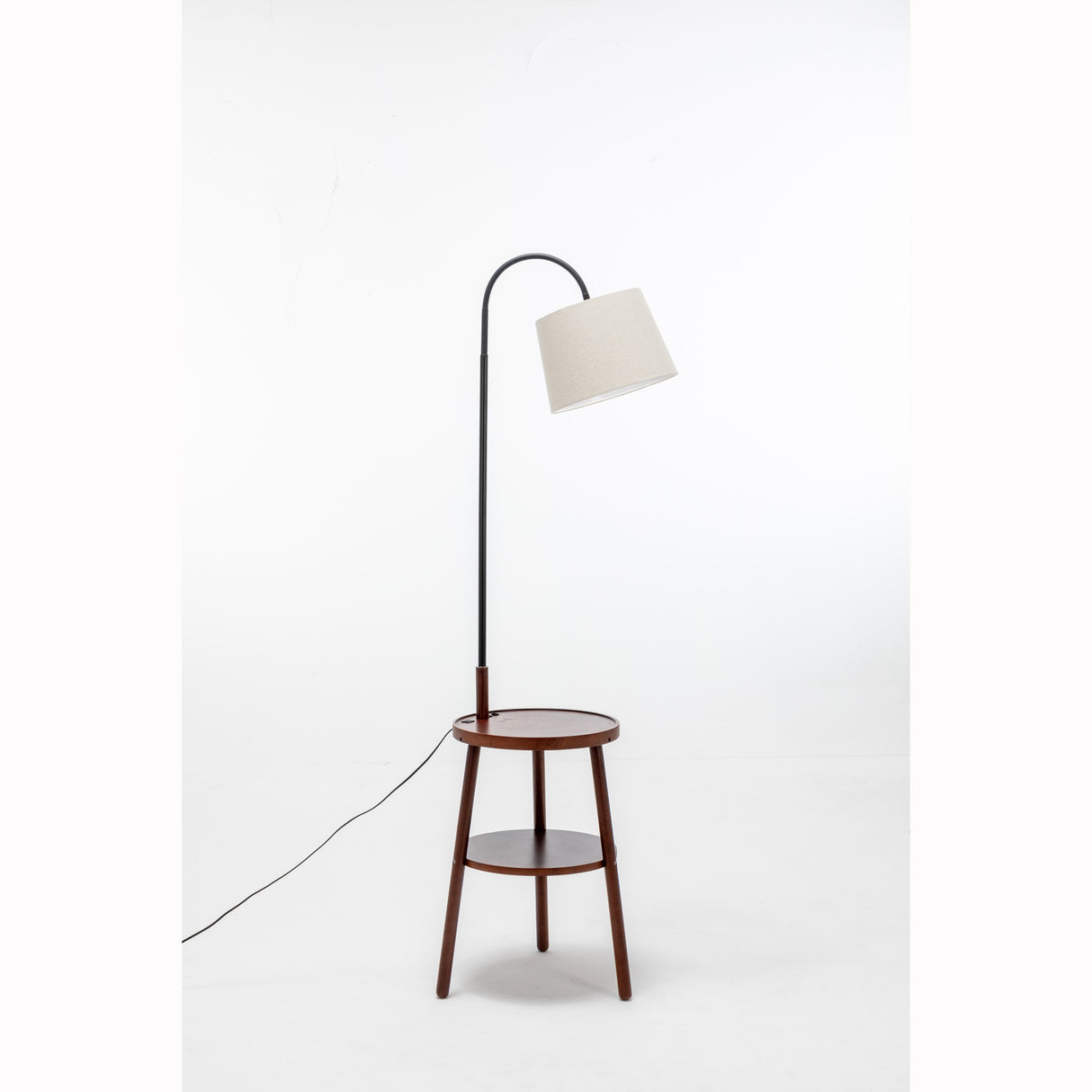 Tripod Floor Lamp with Storage and USB Charger