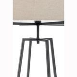 Modern Dimmable Floor Lamp — Matte Black with White Drum Linen Shade — Allure Home Collections