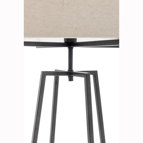 Modern Dimmable Floor Lamp — Matte Black with White Drum Linen Shade — Allure Home Collections