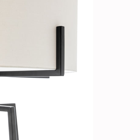 Modern Dimmable Floor Lamp — Matte Black with White Drum Linen Shade — Allure Home Collections
