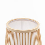 Woven bamboo cylinder table lamp in natural finish - view 5
